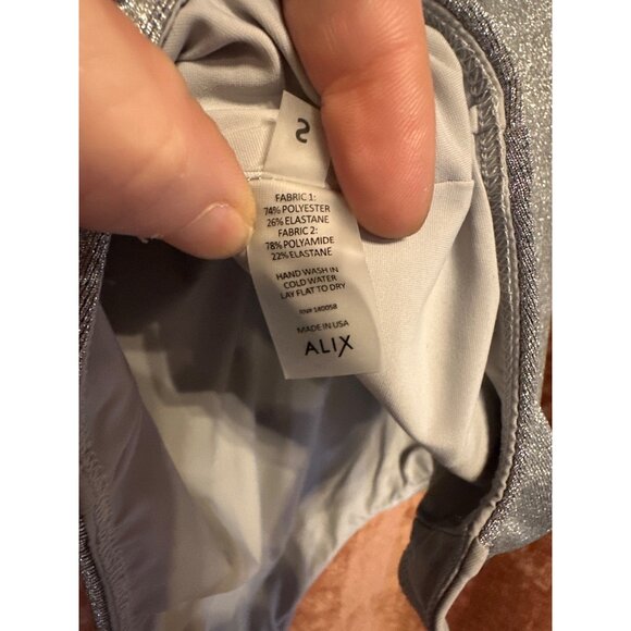 Alix Nyc Silver Glitter Bodysuit With Adjustable Straps Womens Small New $118 - Picture 11 of 11